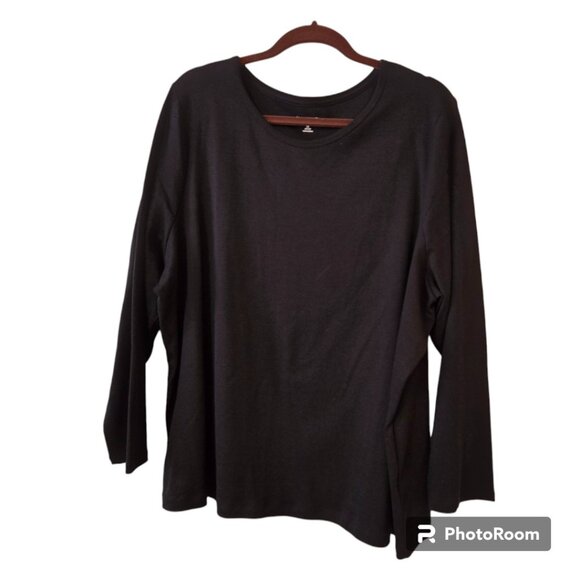 Lands End Shaped Fit - Classis Long Sleeve Tee, 3× - Picture 3 of 8